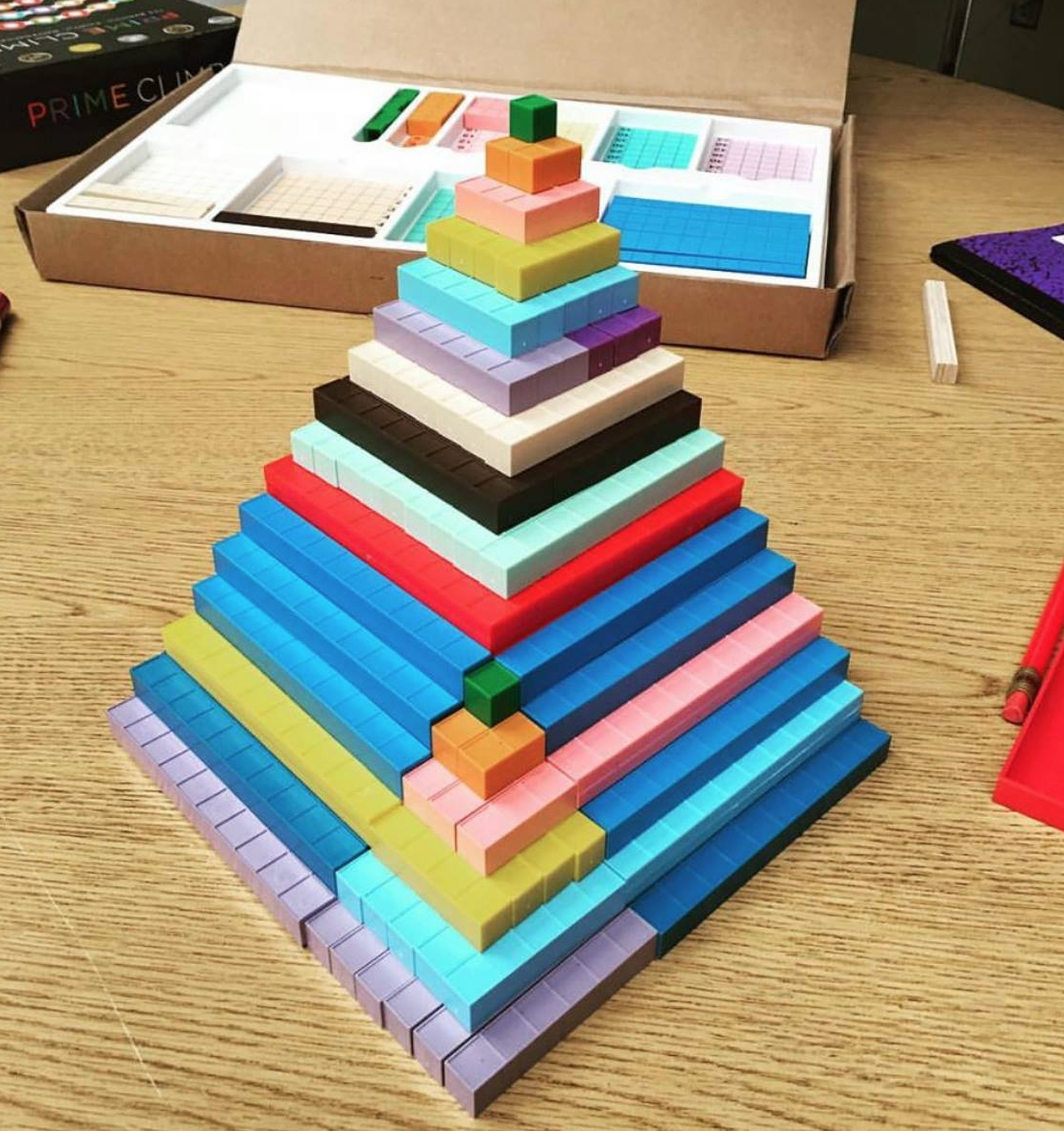 Base ten block pyramid sixteen square, base 10 blocks, manipulatives, block pyramid, math pyramid